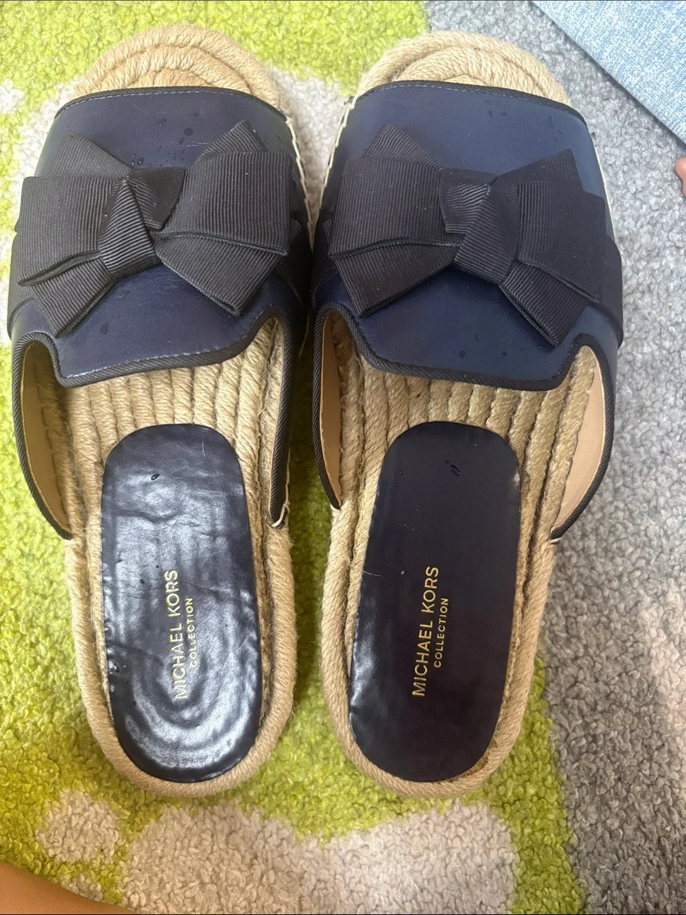 Michael Kors Navy Bow Espadrille Mule